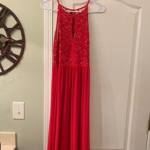 Red long formal dress